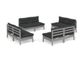 8-piece garden furniture set with cushions, anthracite pine wood, 2 98387ISWI