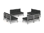 8-piece garden furniture set with cushions, anthracite pine wood, 2 98387ISWI
