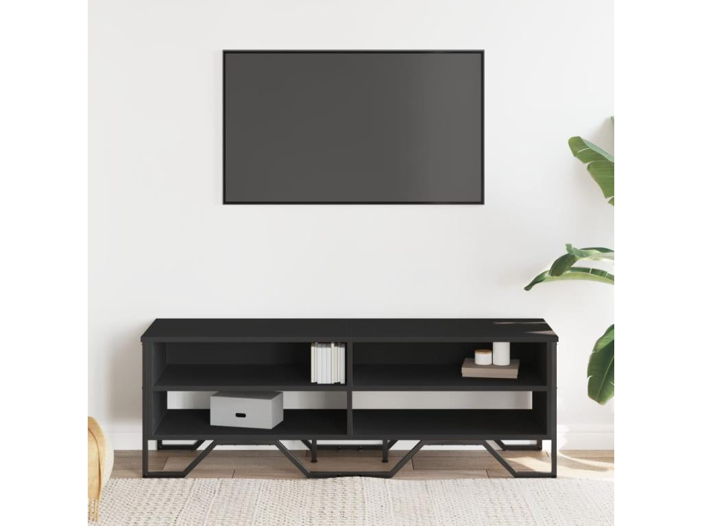 Black TV stand 122x34x41 cm engineered wood