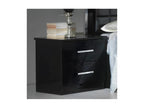 2-Drawer Bedside Table, Glossy Black Lacquer - Bohometop - W 50 x D 43 x H 50 cm 74242TBAG