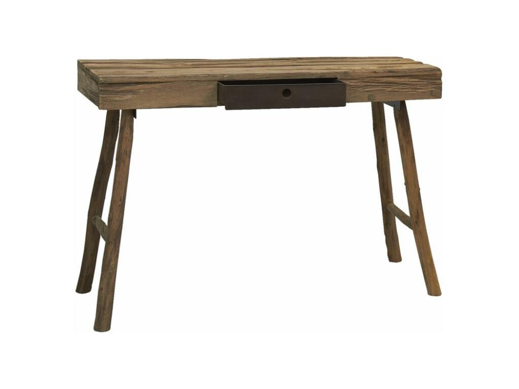 Rustic pine and metal console table 94006CMJE