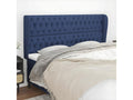 Headboard with wings, Blue, 203x23x118/128 cm, Fabric, 00531XCFY