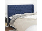 Headboard with wings, Blue, 203x23x118/128 cm, Fabric, 00531XCFY