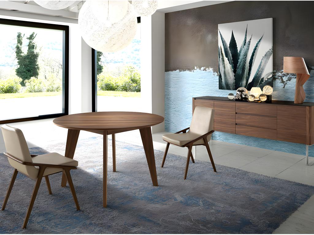 Bohometop Ash Wood and Faux Leather Chair - Set of 2 - Bohometop Color 07 Sand 26419TINQ