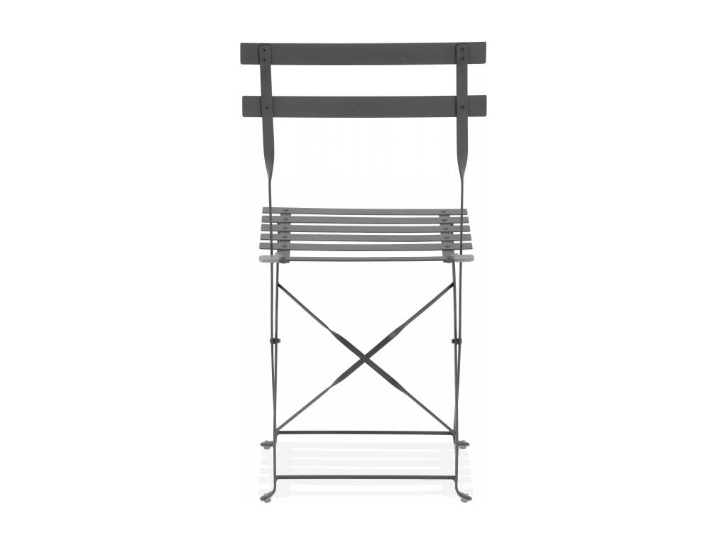 Set of 2 grey steel folding chairs 11407OCQY