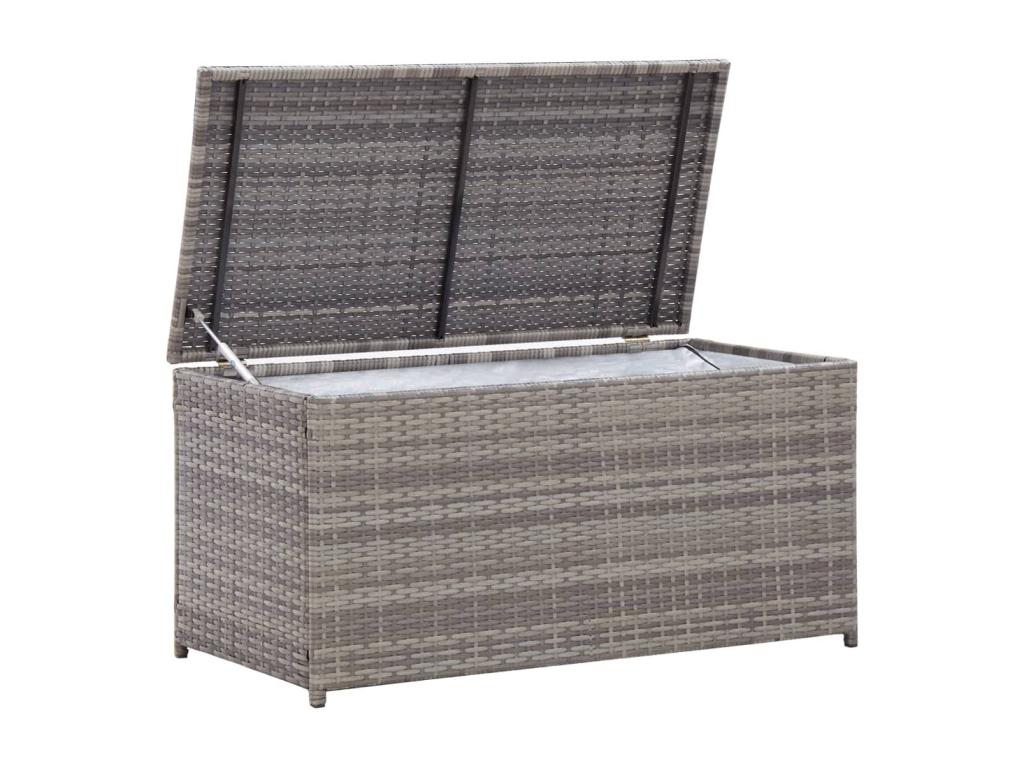 Wicker resin garden storage box 100x50x50 cm grey