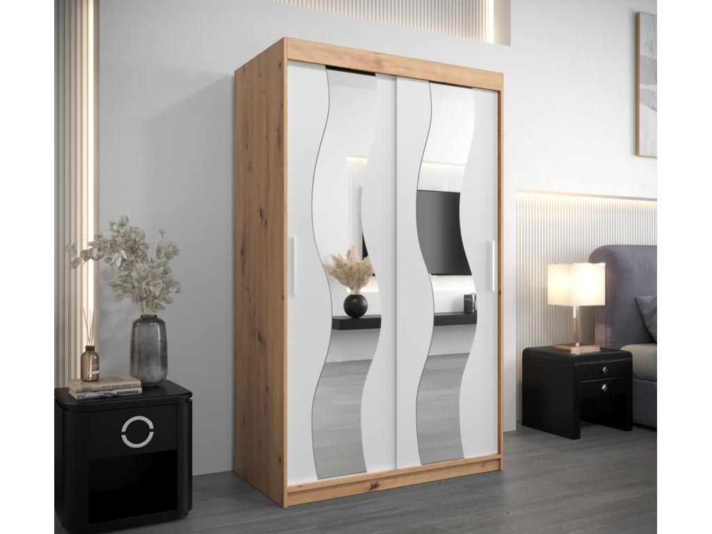 Bohometop Sliding Door Wardrobe 200/120/62 2 Doors Bohometop/White 87754GCTV