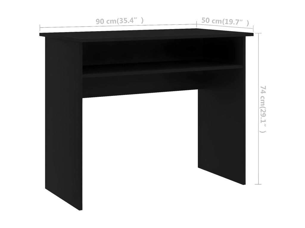 Black Desk 90x50x74 cm Chipboard 87658DFJQ