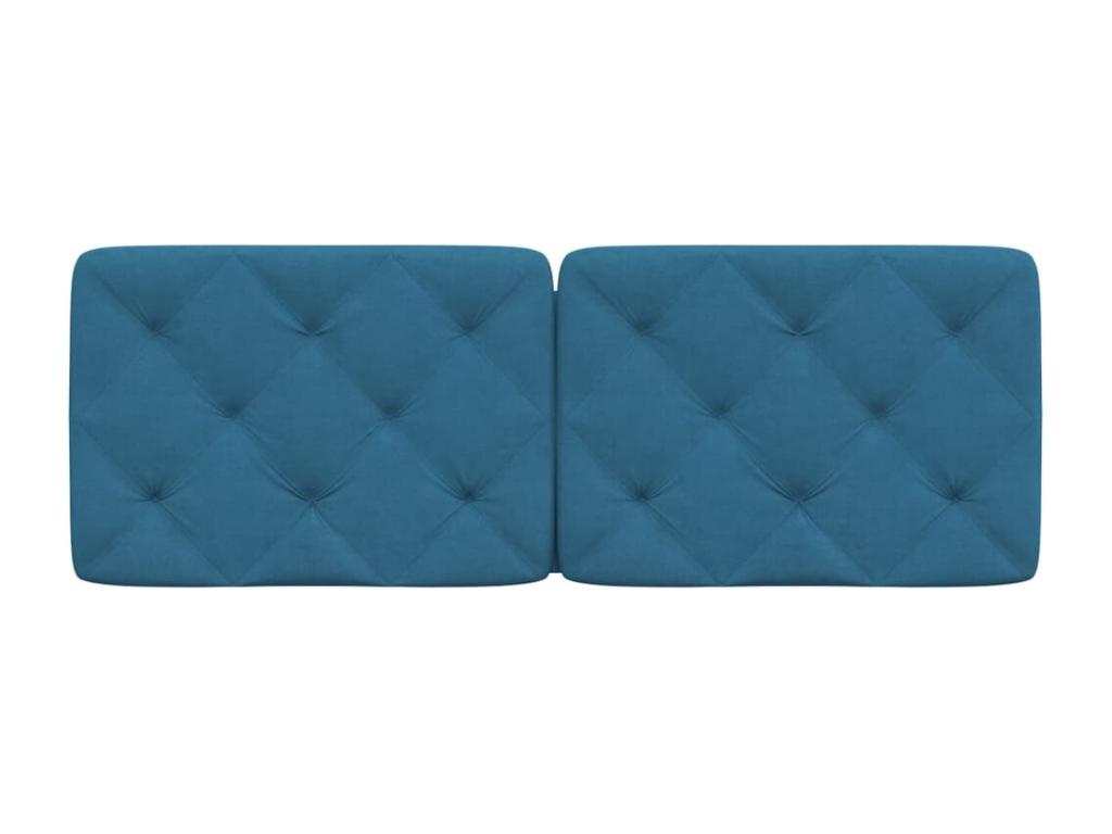 Blue velvet headboard cushion, 140cm, 17087ARHA