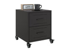 2-piece black bedside tables, 36x39x43.5 cm, steel, 72712APFD