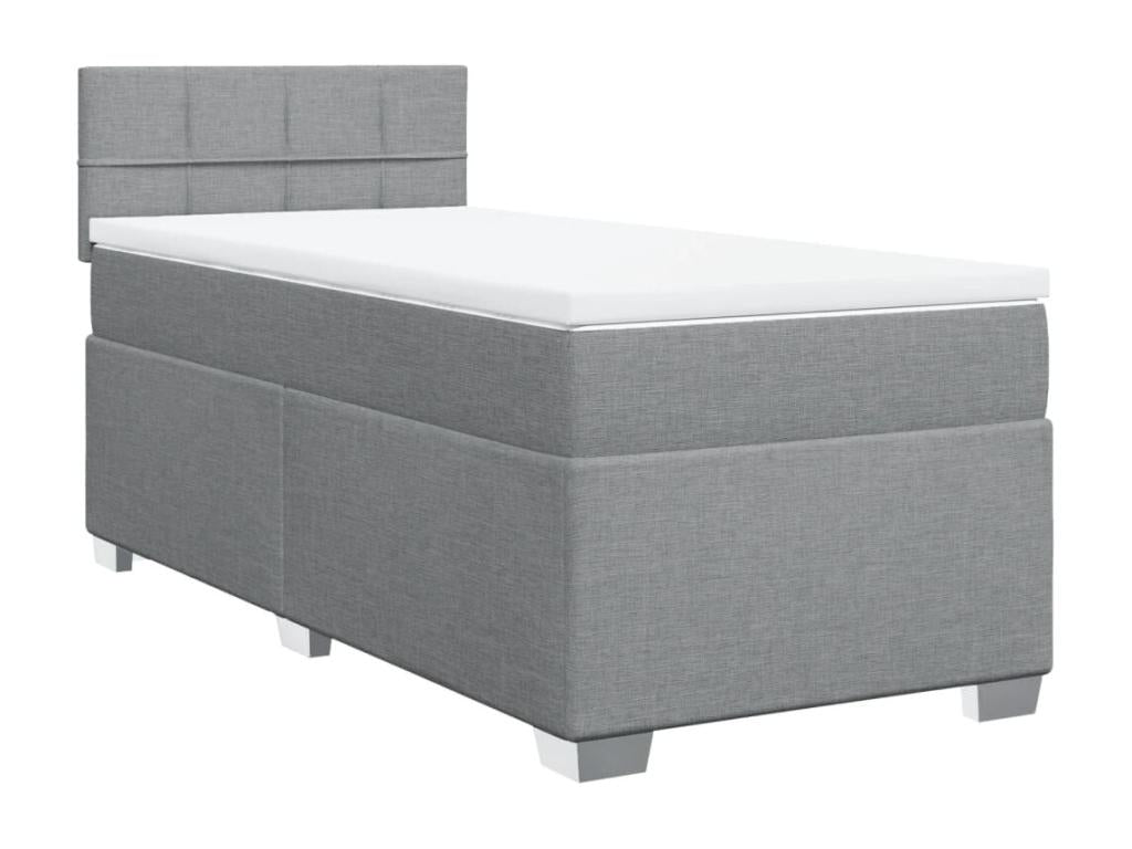 Bohometop bed base with mattress, light grey, 100x200cm, fabric, 57768VAGU