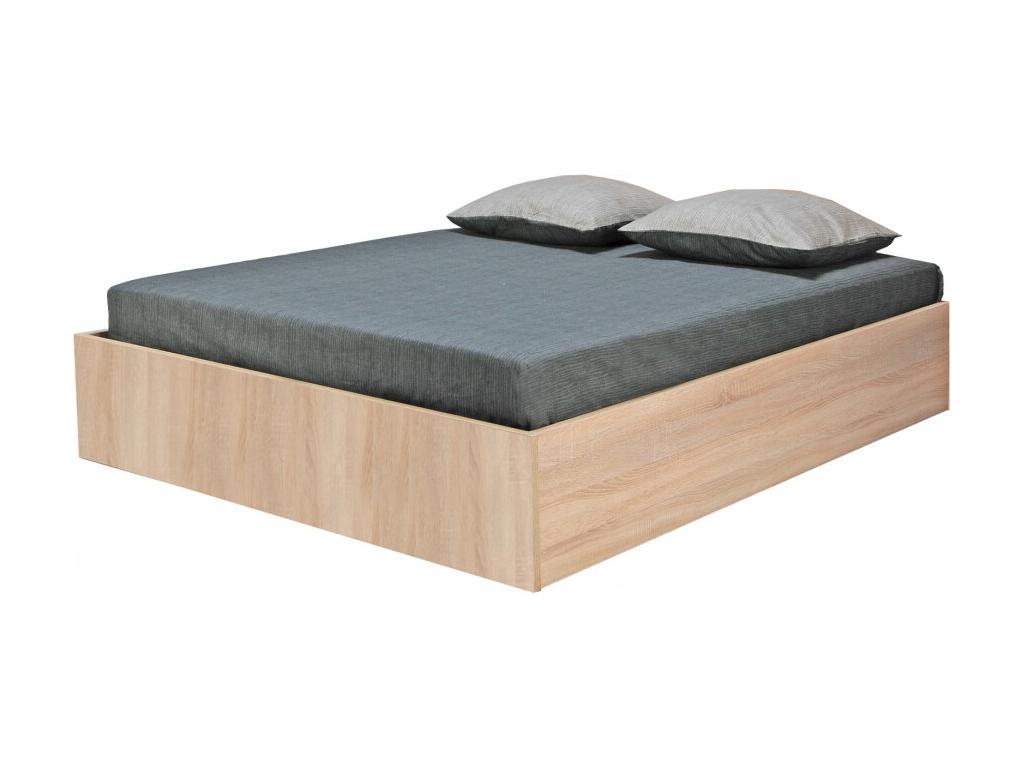 Bohometop 140x190 cm storage bed with slatted base / Whitewashed oak finish 81629RHZV