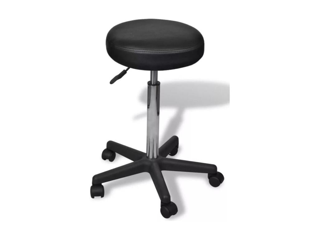 Bohometop 45509OYQN Black Faux Leather Round Office Stool