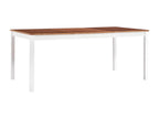 White and brown dining table, 180x90x73 cm, pine wood