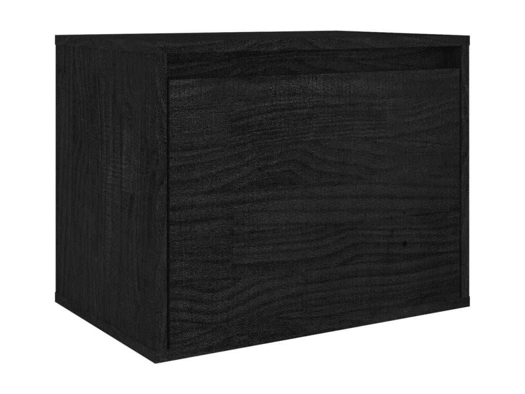 6-piece TV stand, black, solid pine wood, 66997LVMH