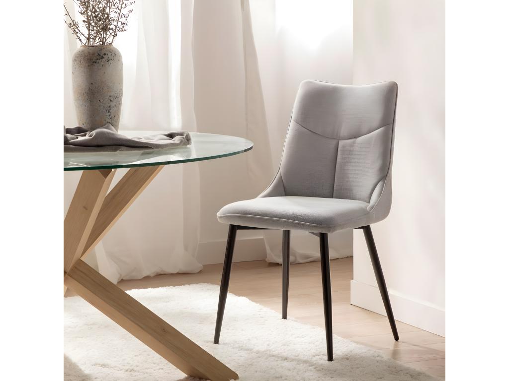Dining chair in grey fabric, 46x85 cm - Bohometop 89937GKLP