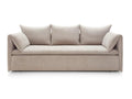Homelumiere 3-seater convertible sofa in beige corduroy