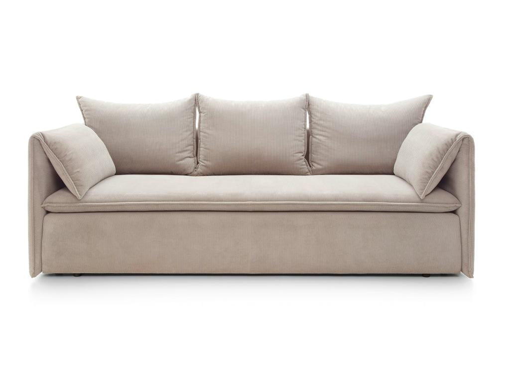 Homelumiere 3-seater convertible sofa in beige corduroy
