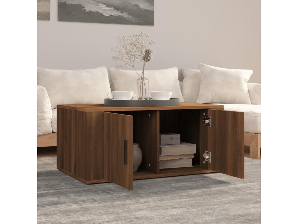 Coffee table, brown oak, 80x50x36 cm, engineered wood, 89448WNSS