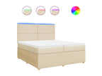 Bohometop bed base with mattress, Cream 200x200 cm, Fabric 09413XGED