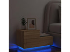 Bedside table with LED lights, oak finish, 70x36x40.5 cm