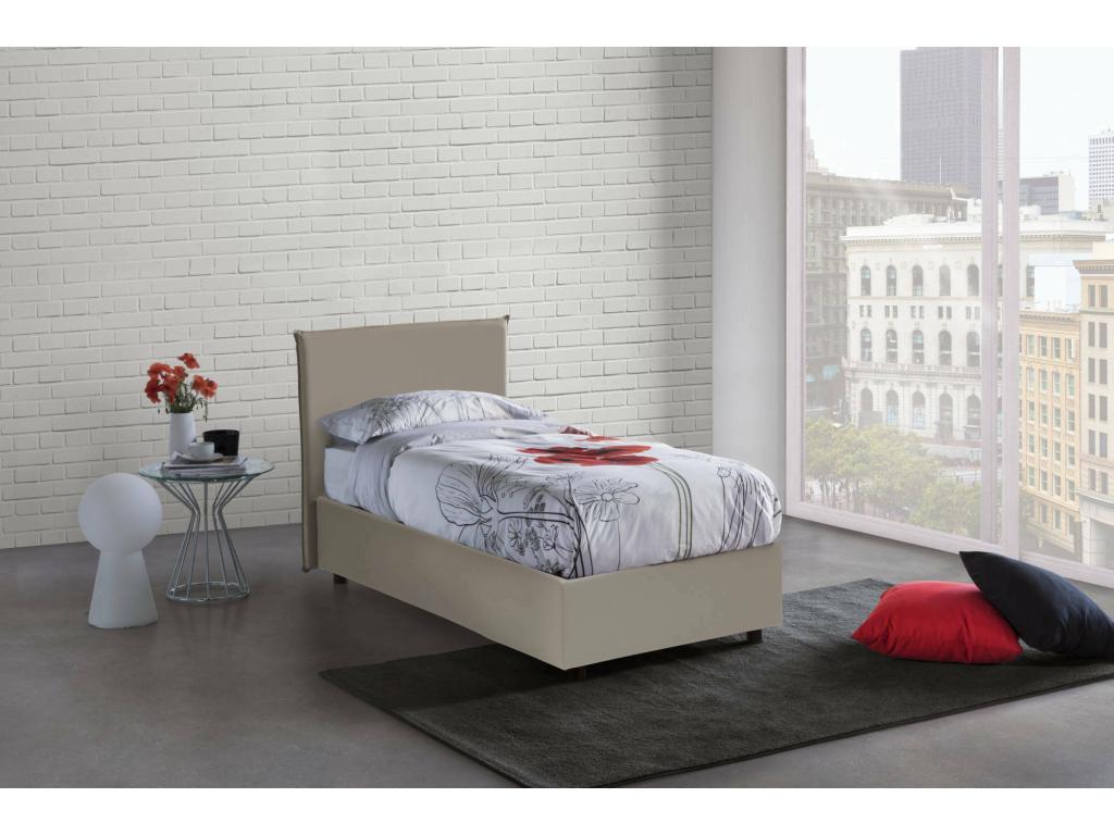 Homelumiere Single Bed with Storage Bed in Eco-Leather Upholstery, Made in Italy, Front Opening, Includes 90x200 cm Mattress