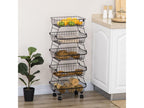 5-Tier Fruit Basket - Bohometop Kitchen Basket - Removable Stackable Baskets - Black Steel 52802MJJC