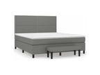 Bohometop bed base with mattress, dark grey, 180x200 cm, fabric, 11059TJCT
