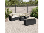 10-piece garden furniture set with cushions, black wicker resin 94625AJGJ