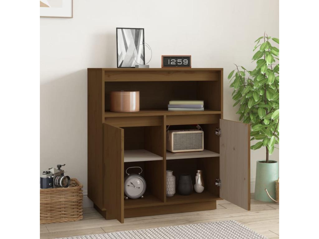 Honey Brown Buffet 70x34x80 cm Solid Pine Wood 52343LDGJ