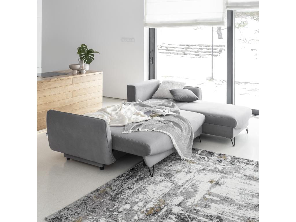 Homelumiere 276cm Beige Fabric Right-Hand Corner Sofa Bed