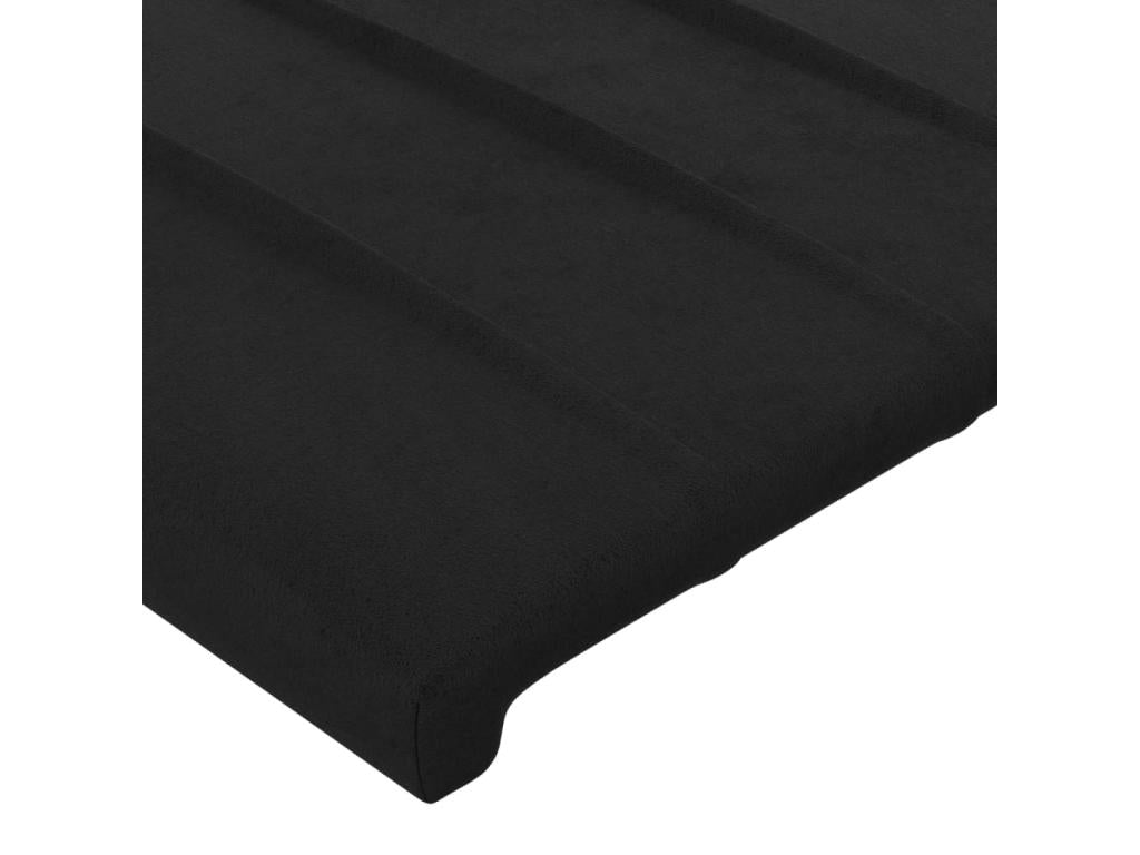 Headboard with wings, black, 93x23x78/88 cm, velvet, 24662VKRP