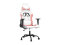 Gaming chair, white and pink faux leather, 65321DUOA