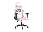 Gaming chair, white and pink faux leather, 65321DUOA