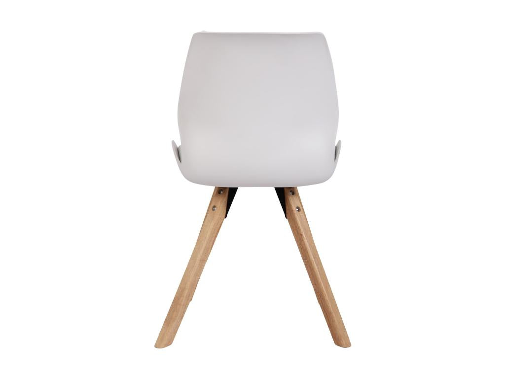 Set of 4 Dining Chairs - Plastic/Wood - White - Bohometop 99215UZLN