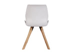 Set of 4 Dining Chairs - Plastic/Wood - White - Bohometop 99215UZLN