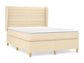 Upholstered bed base with mattress, Cream, 140x200 cm, Fabric 33094MUGK