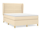 Upholstered bed base with mattress, Cream, 140x200 cm, Fabric 33094MUGK