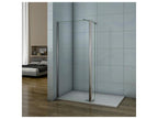 Walk-in shower screen 90 x 40 x 200 cm with pivoting return panel - 8 mm tempered glass - With 70-120 cm cylindrical support bar 28759QHEH