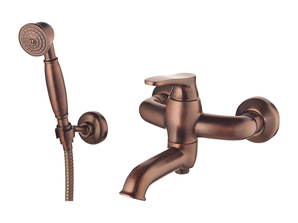 Bohometop bath mixer tap with shower set, antique copper color, 15649ZGHA