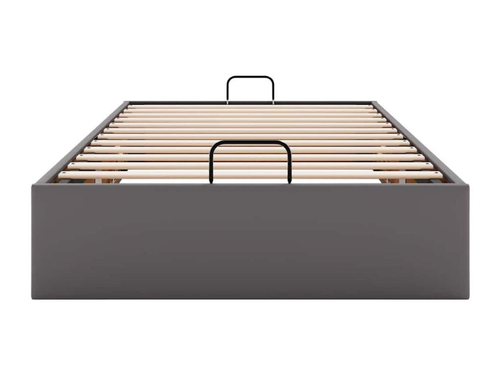 Ottoman bed frame without mattress, grey, 90x200 cm, faux leather, 24284XENV