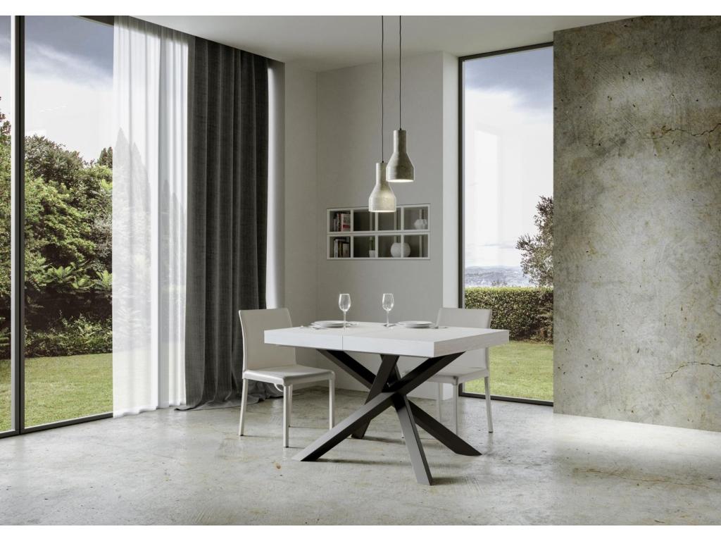 Extendable table 90x140/244 cm Volantis White Ash Anthracite frame 00739UABT