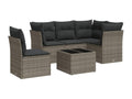 6-piece garden furniture set with grey resin wicker cushions 21904QPZF