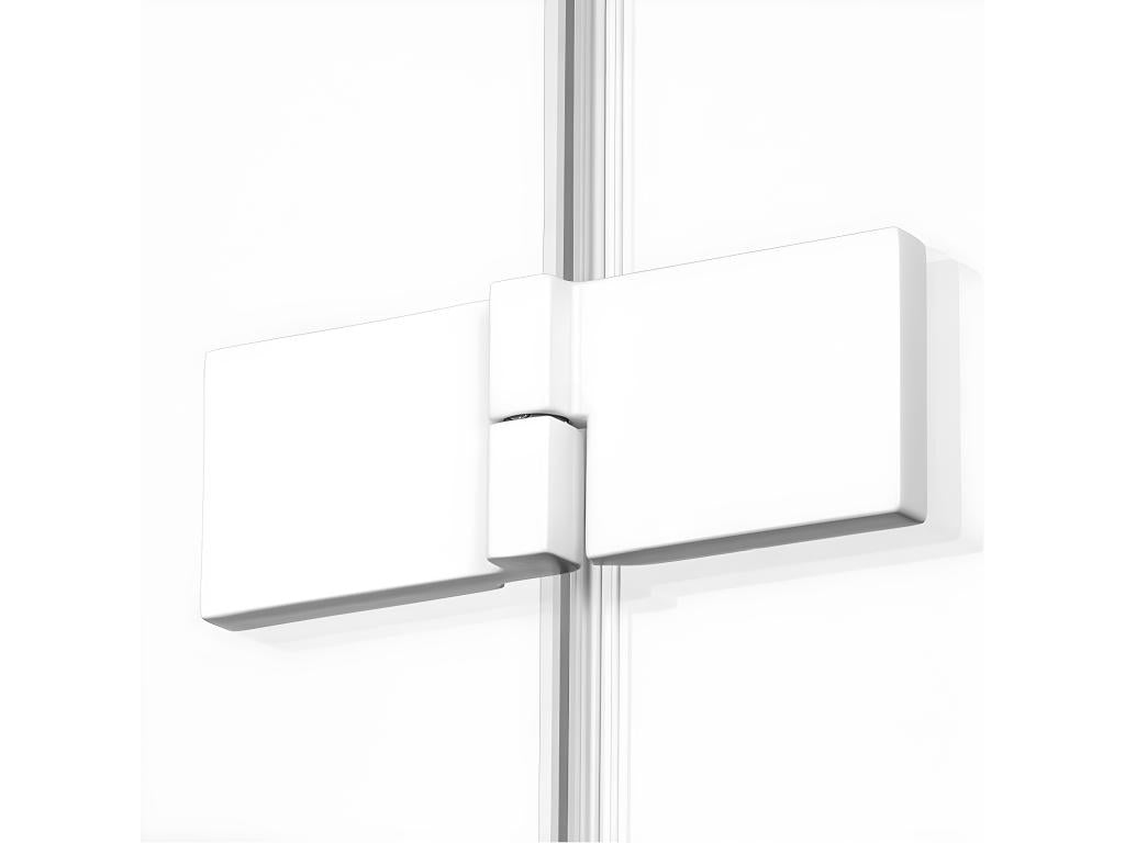 Bohometop 90x110cm left-hand pivot shower enclosure, white, front access, 11048XFAH
