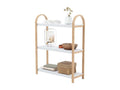 Bohometop 3-Shelf White and Natural Shelving Unit 19131CIYF