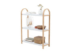 Bohometop 3-Shelf White and Natural Shelving Unit 19131CIYF