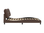 Bed frame with Bohometop LED light, brown, 120x200 cm, faux leather, 52475FXMW