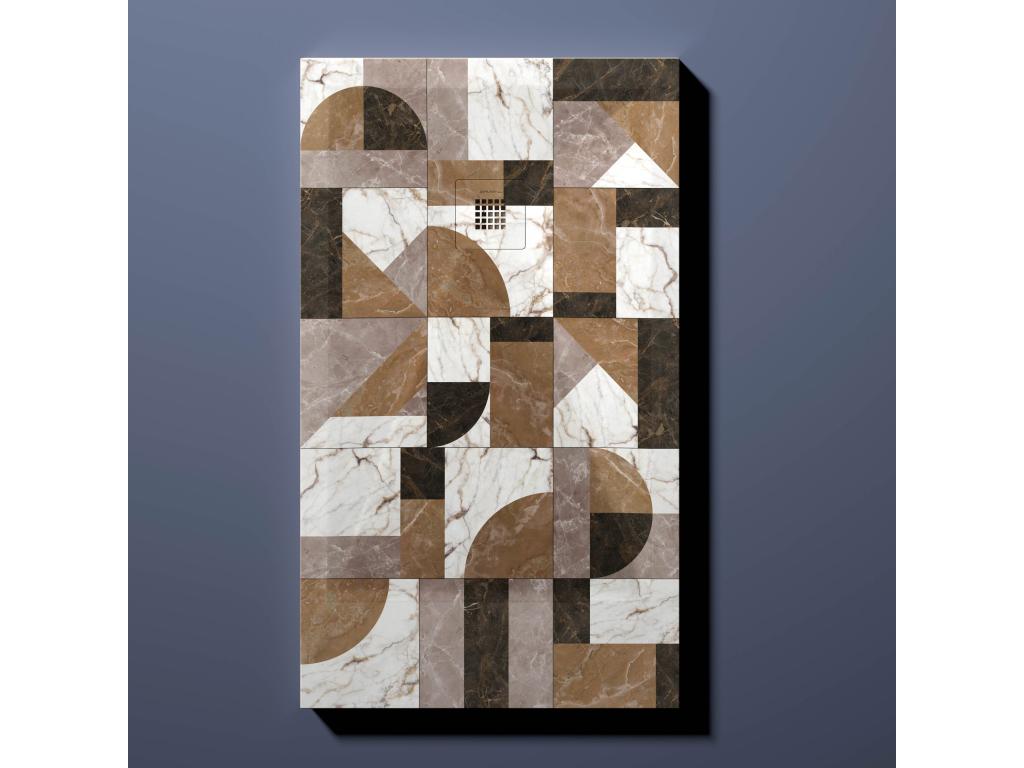 Shower tray 01 Mosaic color, smooth finish, Bohometop 3D color grid - 150x80 cm 78520SAPR