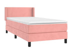 Upholstered bed base with mattress, Pink, 90x190 cm, Velvet, 25961GTGR