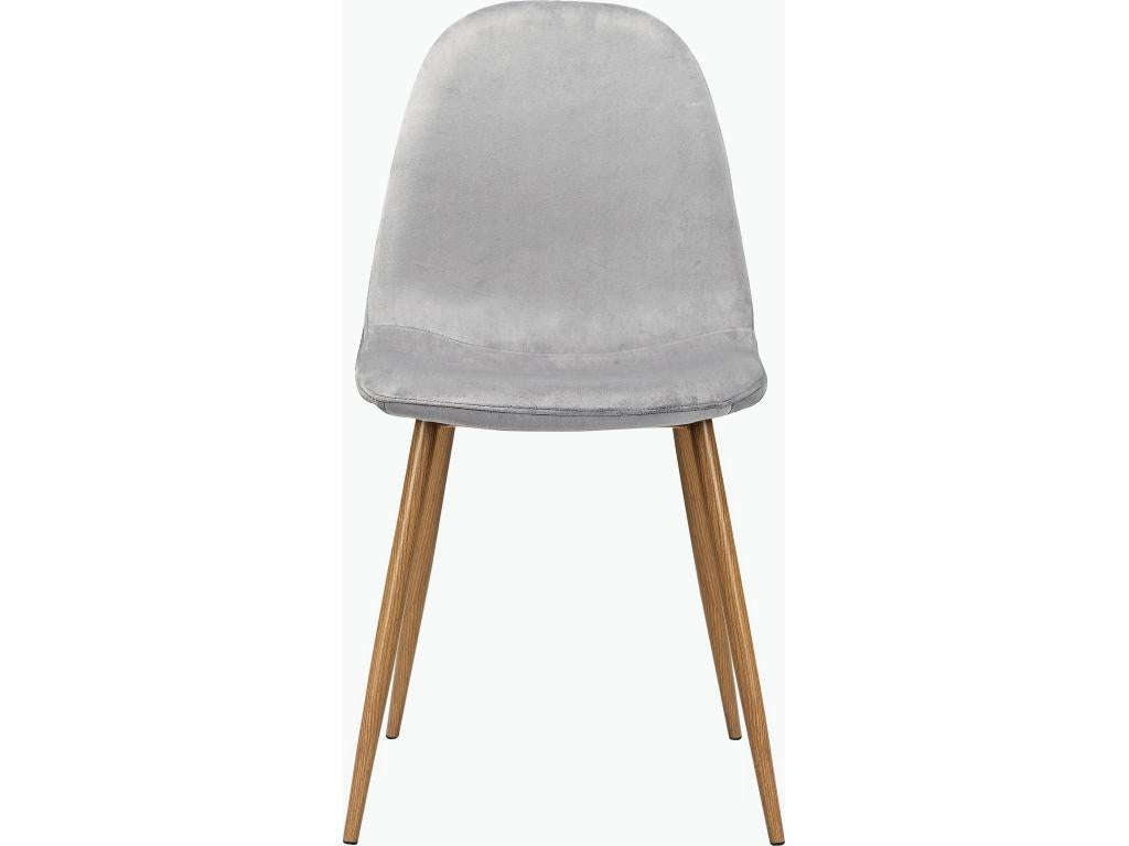 Bohometop - Set of 4 dining chairs in grey velvet with oak legs 05011BUVE